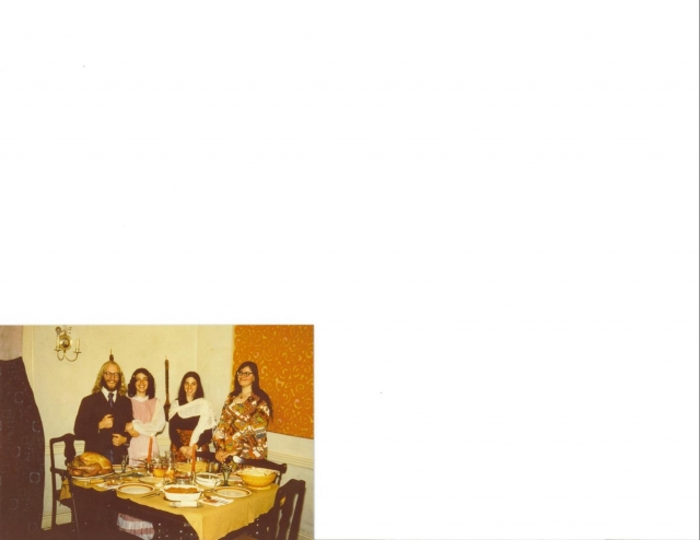 Maryland Thanksgiving 1972 in an 1814 stone house we rented. Freddie DIgnazio 66, Janet Letts DIgnazio, Nancy Connors, Patricia spouse of Clark Wilson  66